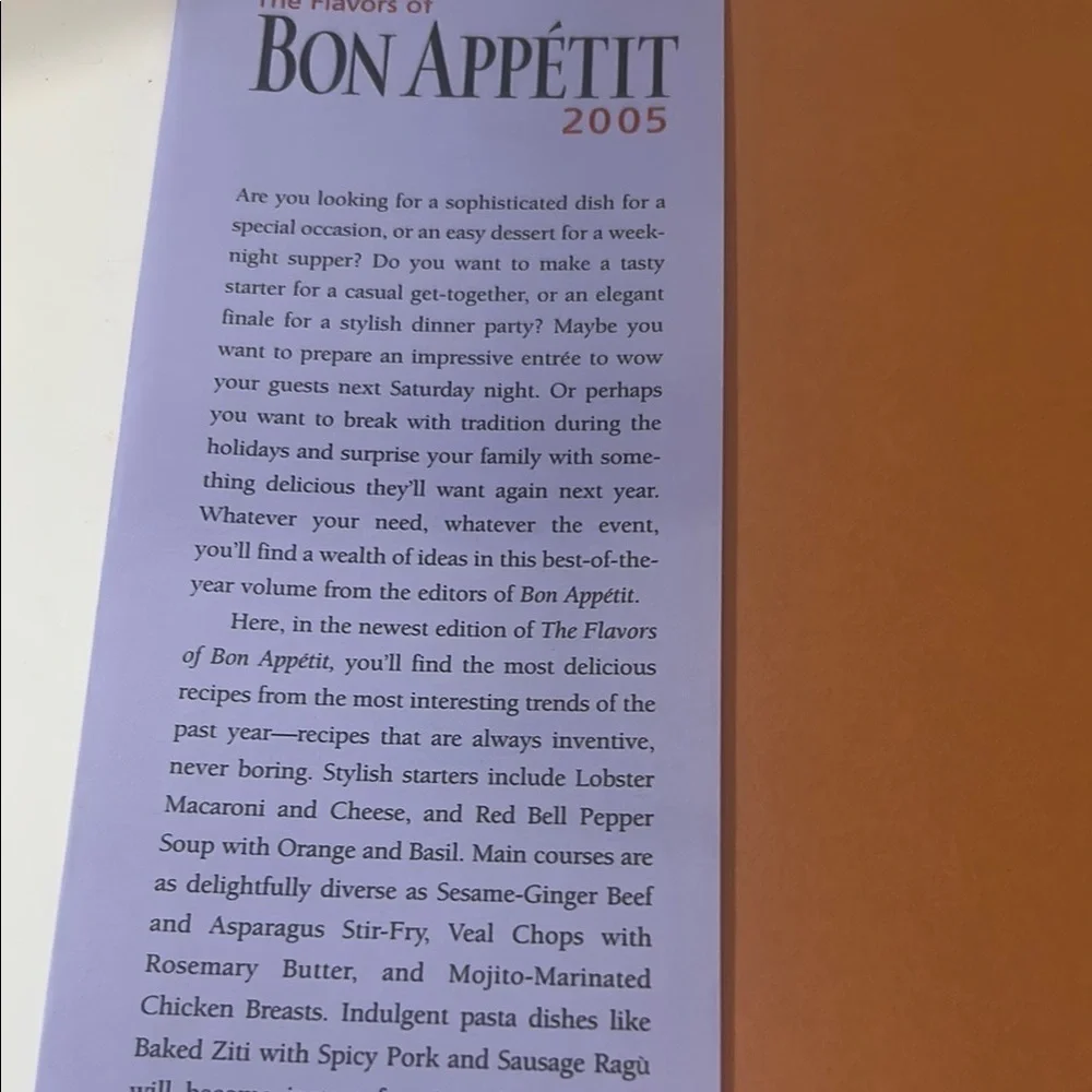the flavor Bon Appétit 2005 Cookbook hard cover
